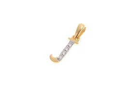 'J' Initial Pendant 22ct Gold Cubic Zirconia (1.17g) P900J1