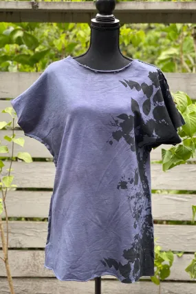 Jennifer Tunic in French Terry w/ Bramble Print - Slate - Medium