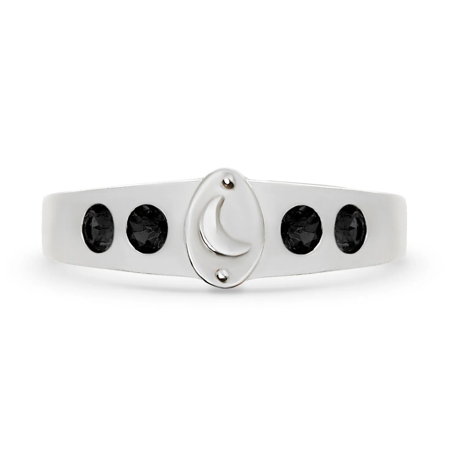 Kyoti Mini Luna Ring Sterling Silver Sapphire