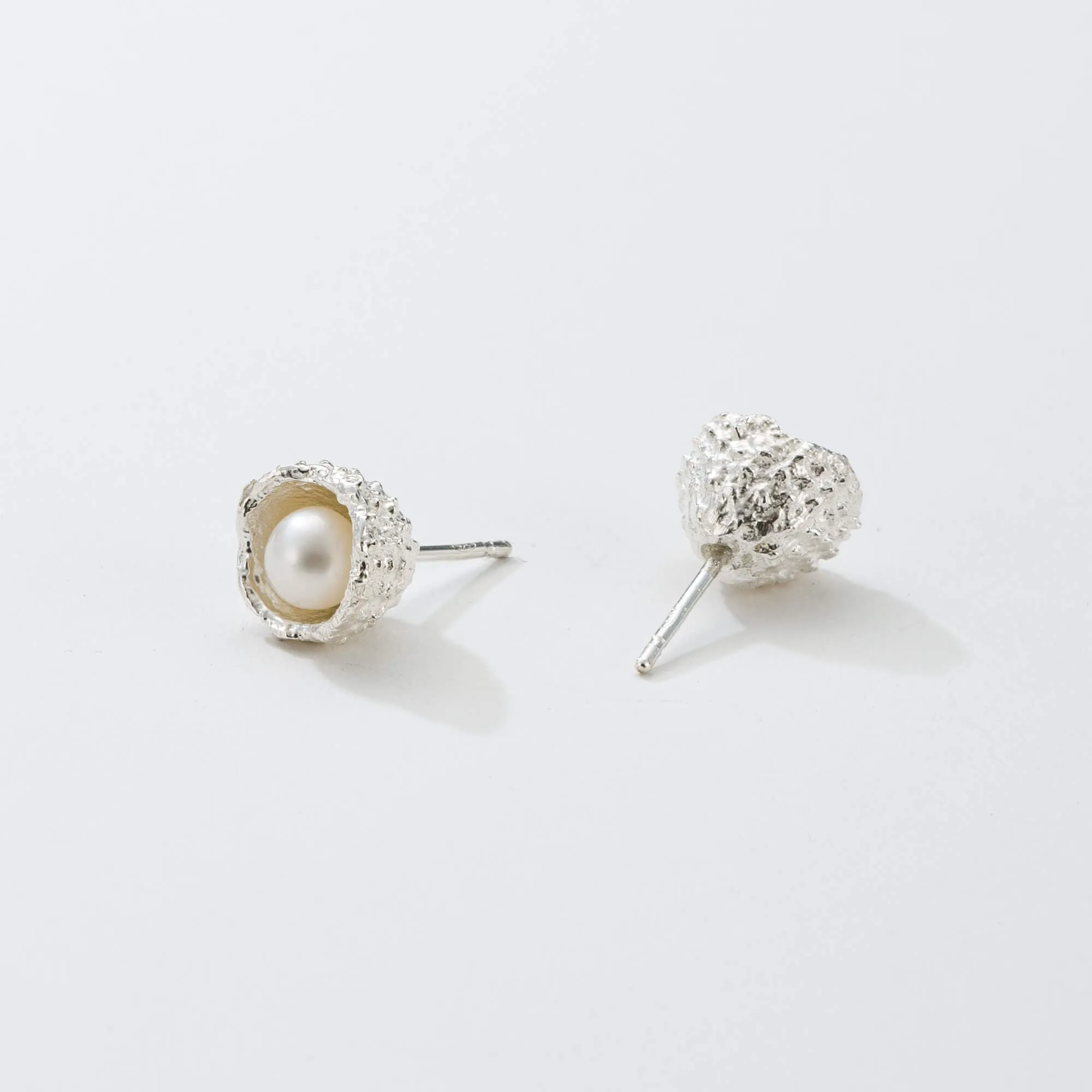 Little acorns with pearl - stud earrings - silver 925