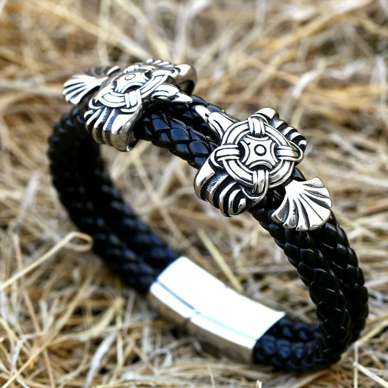 Men's Punk Crow Carved Bracelet