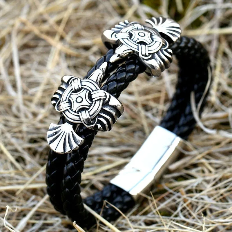 Men's Punk Crow Carved Bracelet