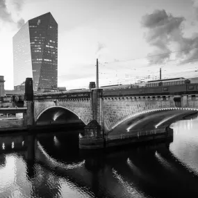 North West View of Railroad Bridge and Cira Center, Philadelphia