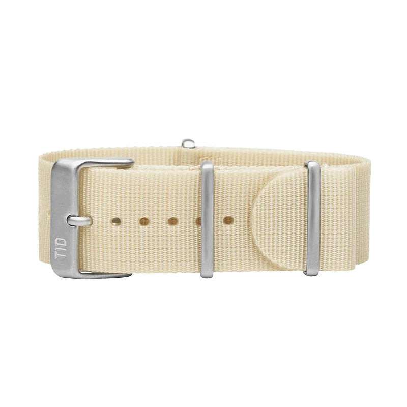 Off-White Nylon Strap with Black / Steel / Gold Buckle