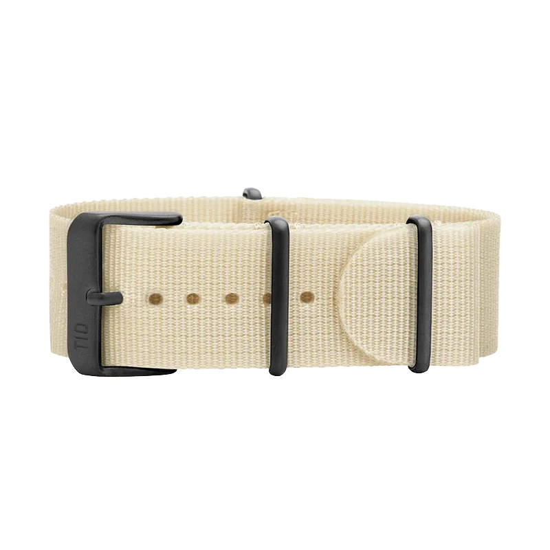 Off-White Nylon Strap with Black / Steel / Gold Buckle