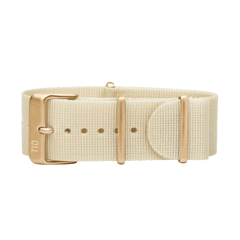 Off-White Nylon Strap with Black / Steel / Gold Buckle