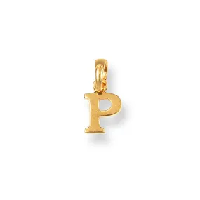 'P' 22ct Gold Minimal Initial Pendant P-7037-P