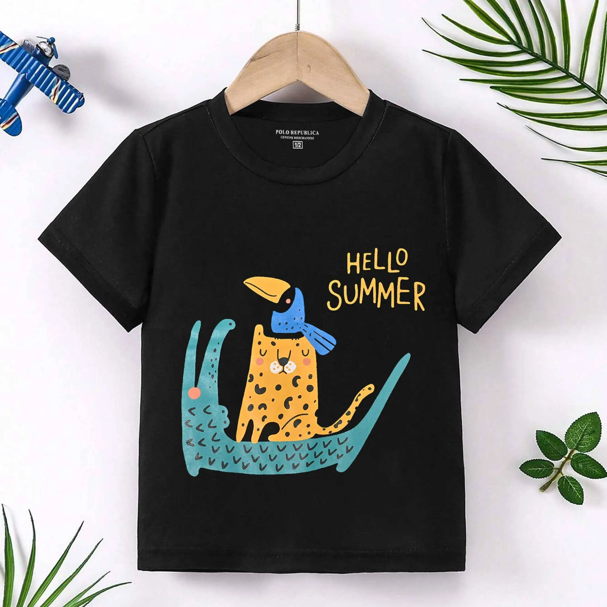 Polo Republica Boy's Hello Summer Printed Tee Shirt