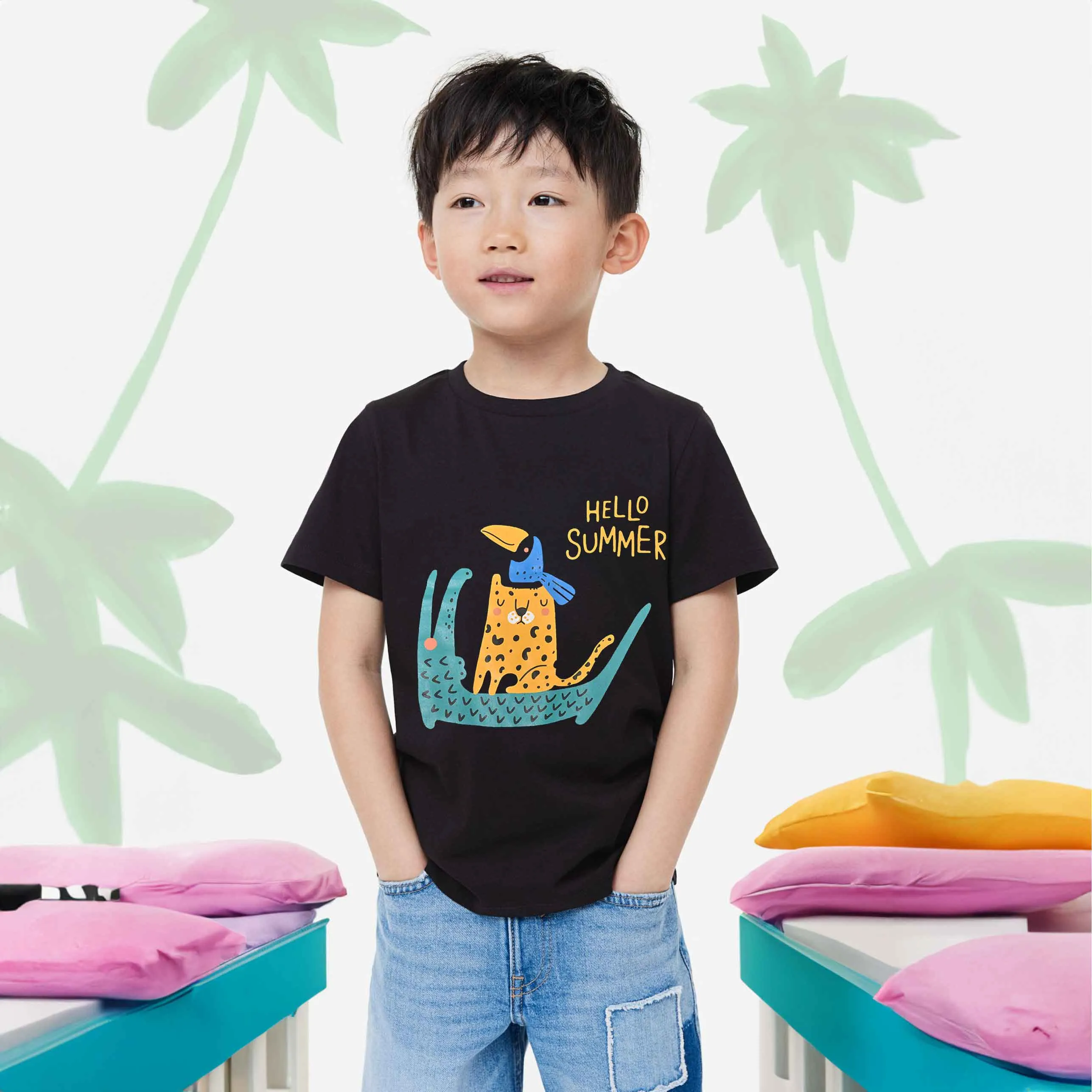 Polo Republica Boy's Hello Summer Printed Tee Shirt