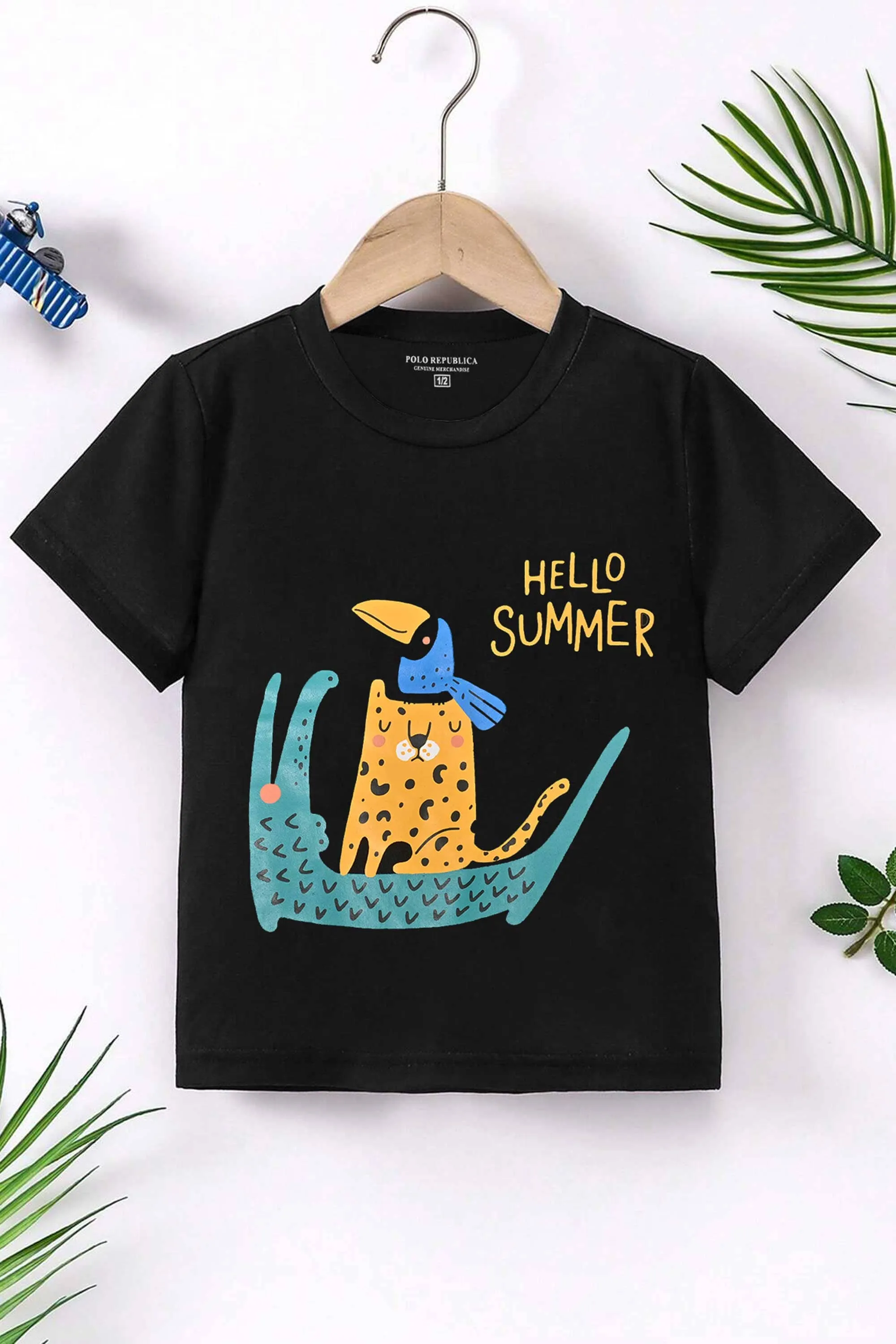 Polo Republica Boy's Hello Summer Printed Tee Shirt