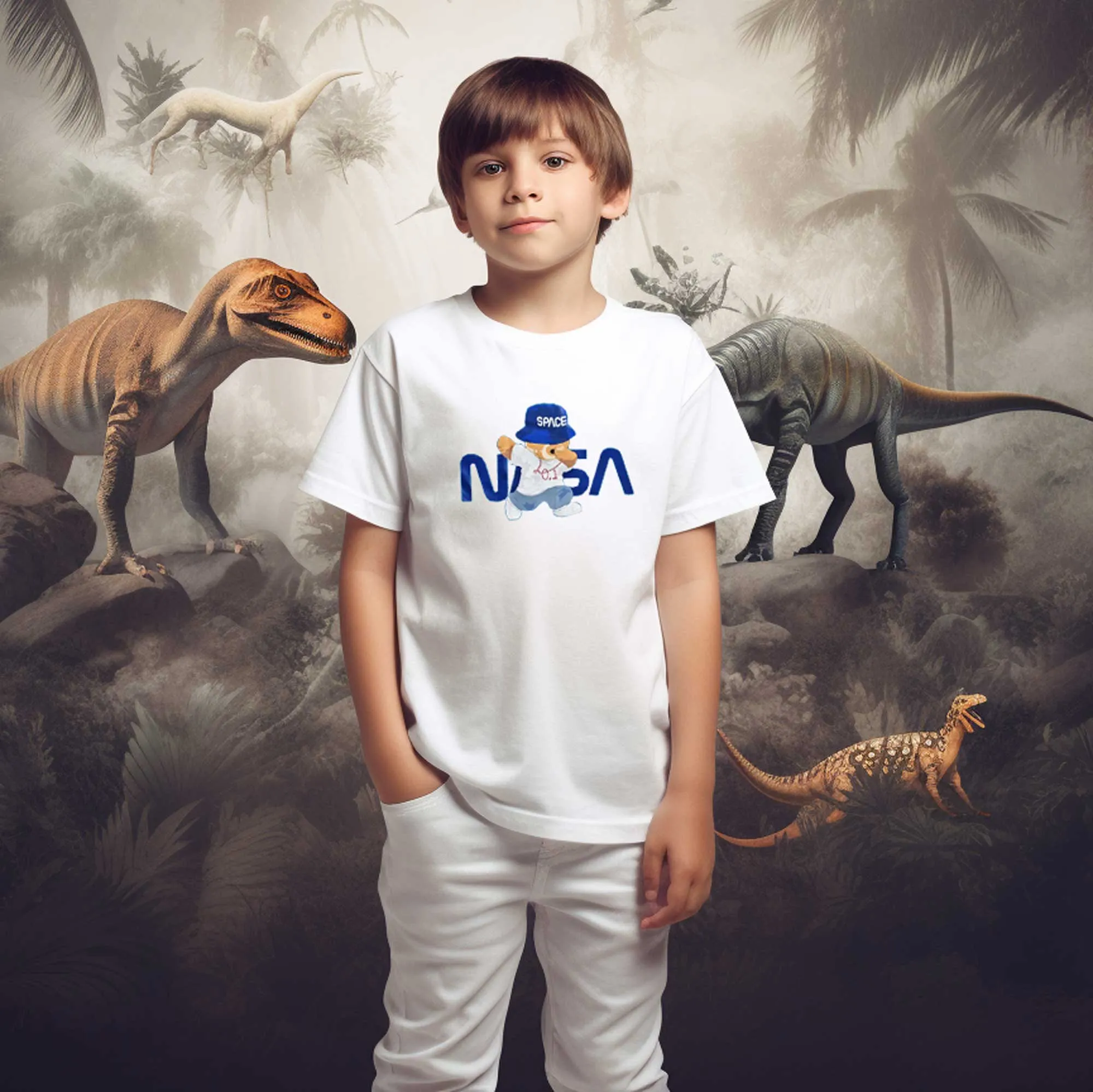 Polo Republica Boy's NASA Bear Printed Tee Shirt