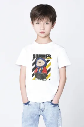 Polo Republica Boy's Summer Mew Printed Tee Shirt