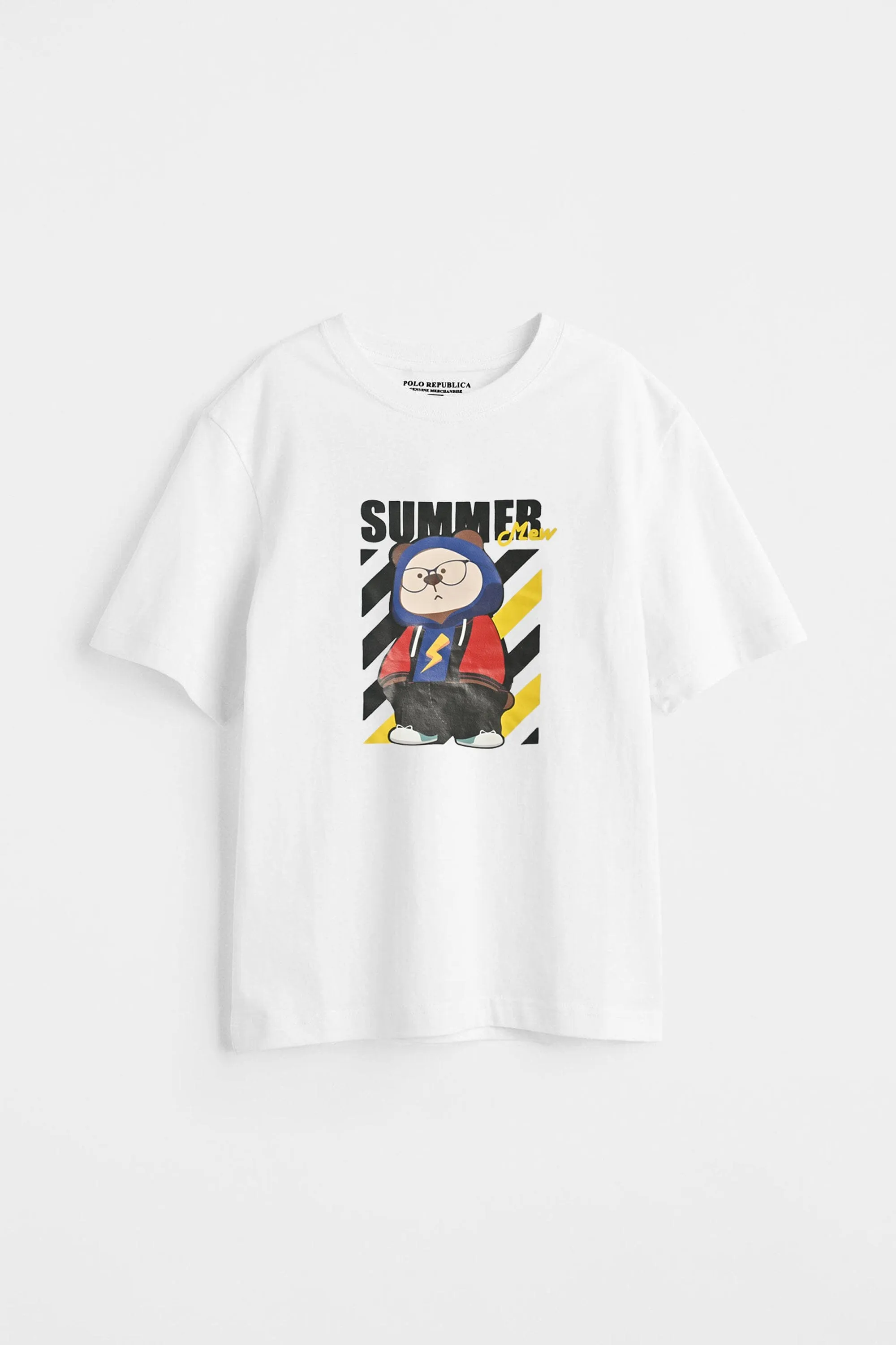 Polo Republica Boy's Summer Mew Printed Tee Shirt