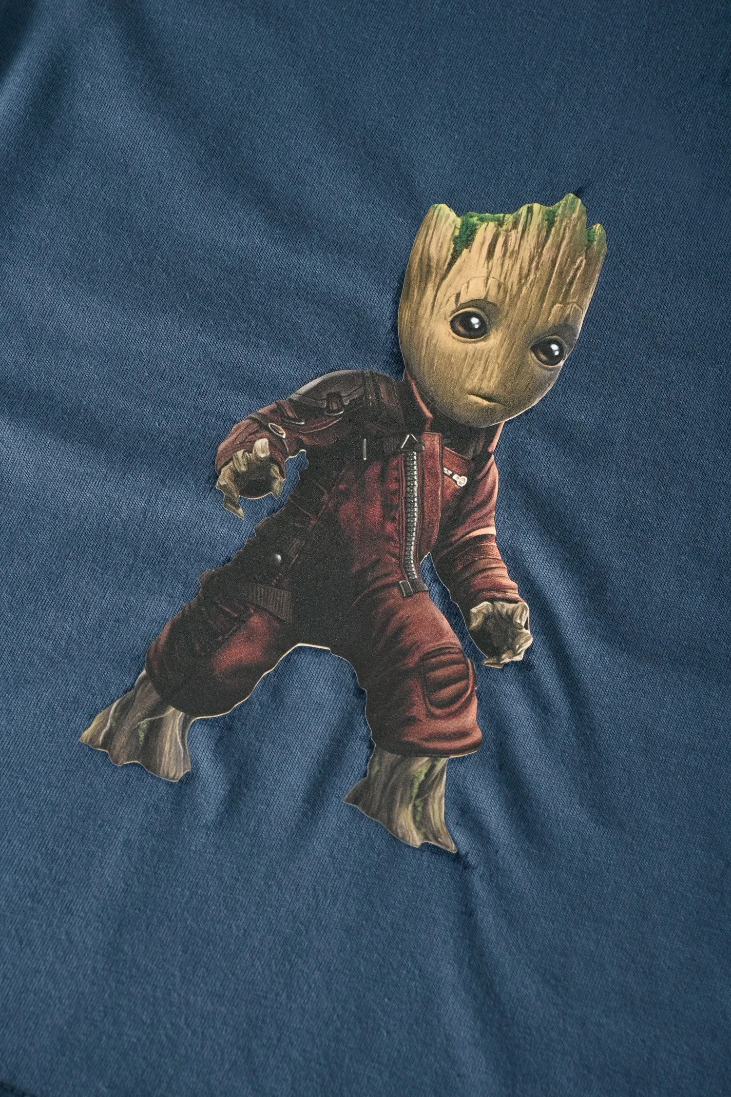 Polo Republica Kid's Superhero Groot Printed Contrast Neck Tee Shirt