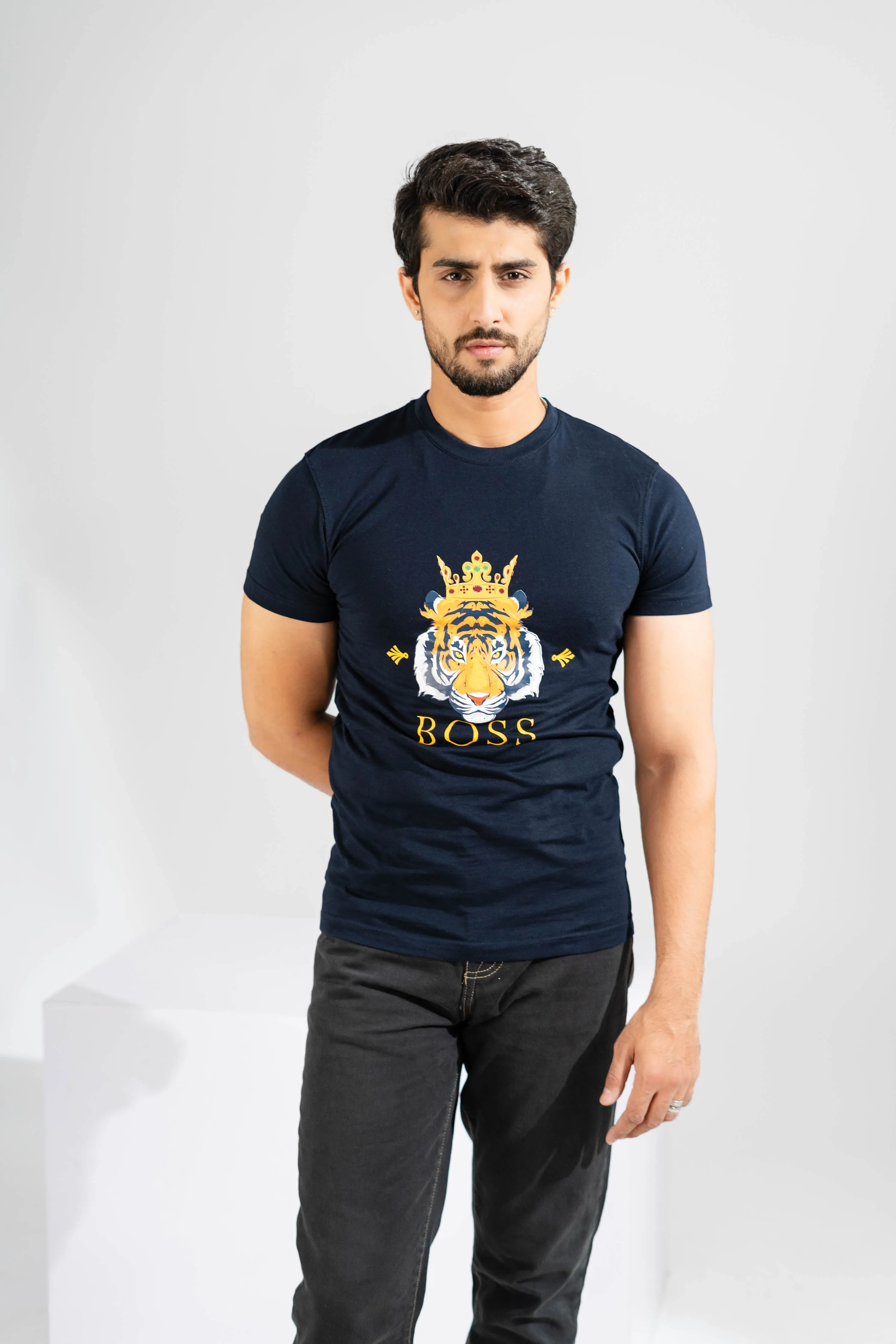 Polo Republica Men's Boss Printed Crew Neck Tee Shirt