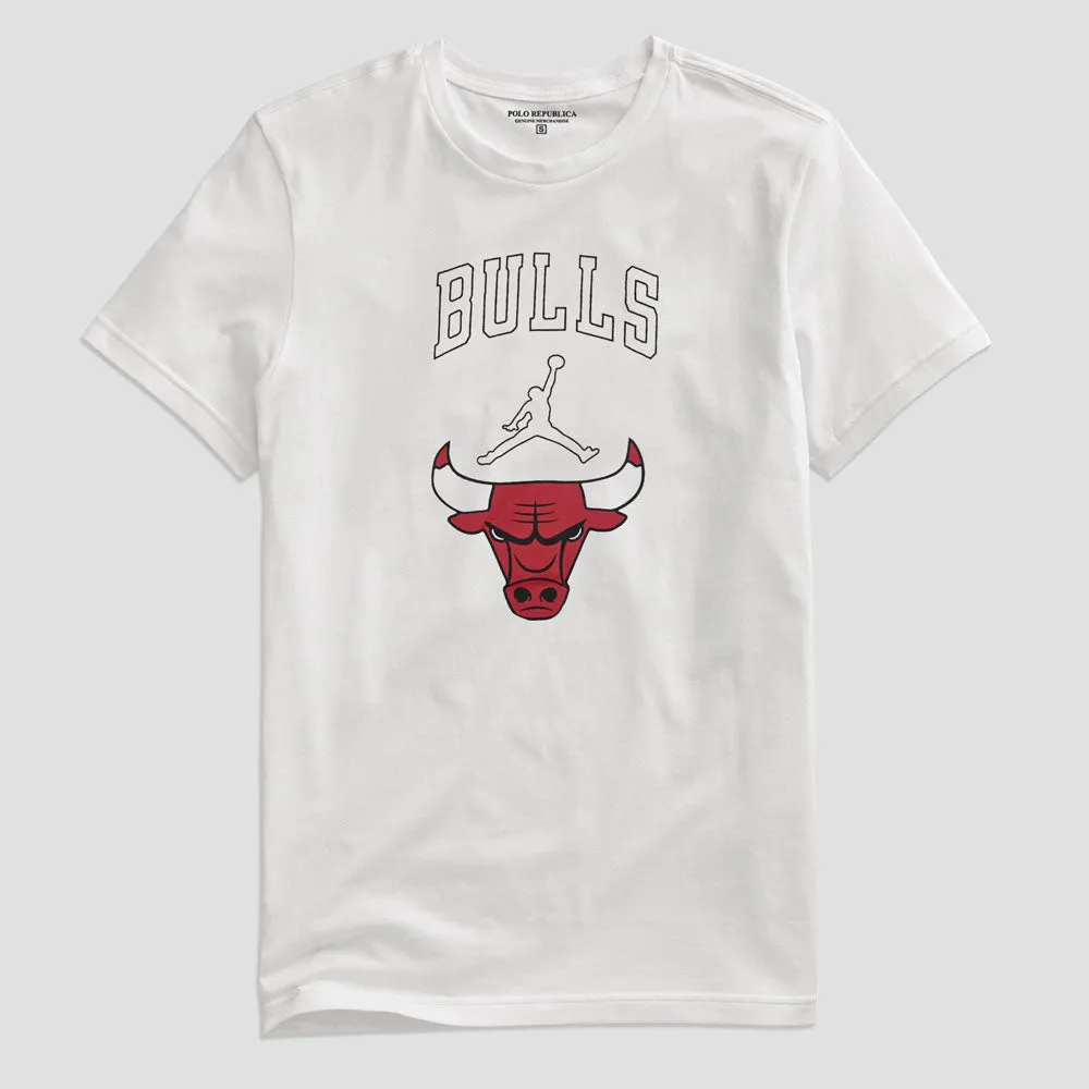 Polo Republica Men's Bulls Printed b  Crew Neck Tee Shirt