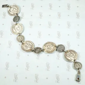 "Maximiliano Emperador" Coin Sterling Bracelet