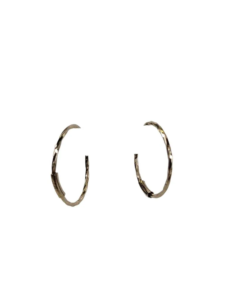 R 14K Twist Hoop Earrings