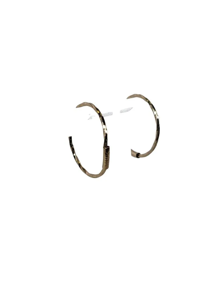 R 14K Twist Hoop Earrings