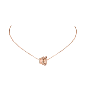 Rose of Hope - Satin Rose Gold and Diamond Pendant