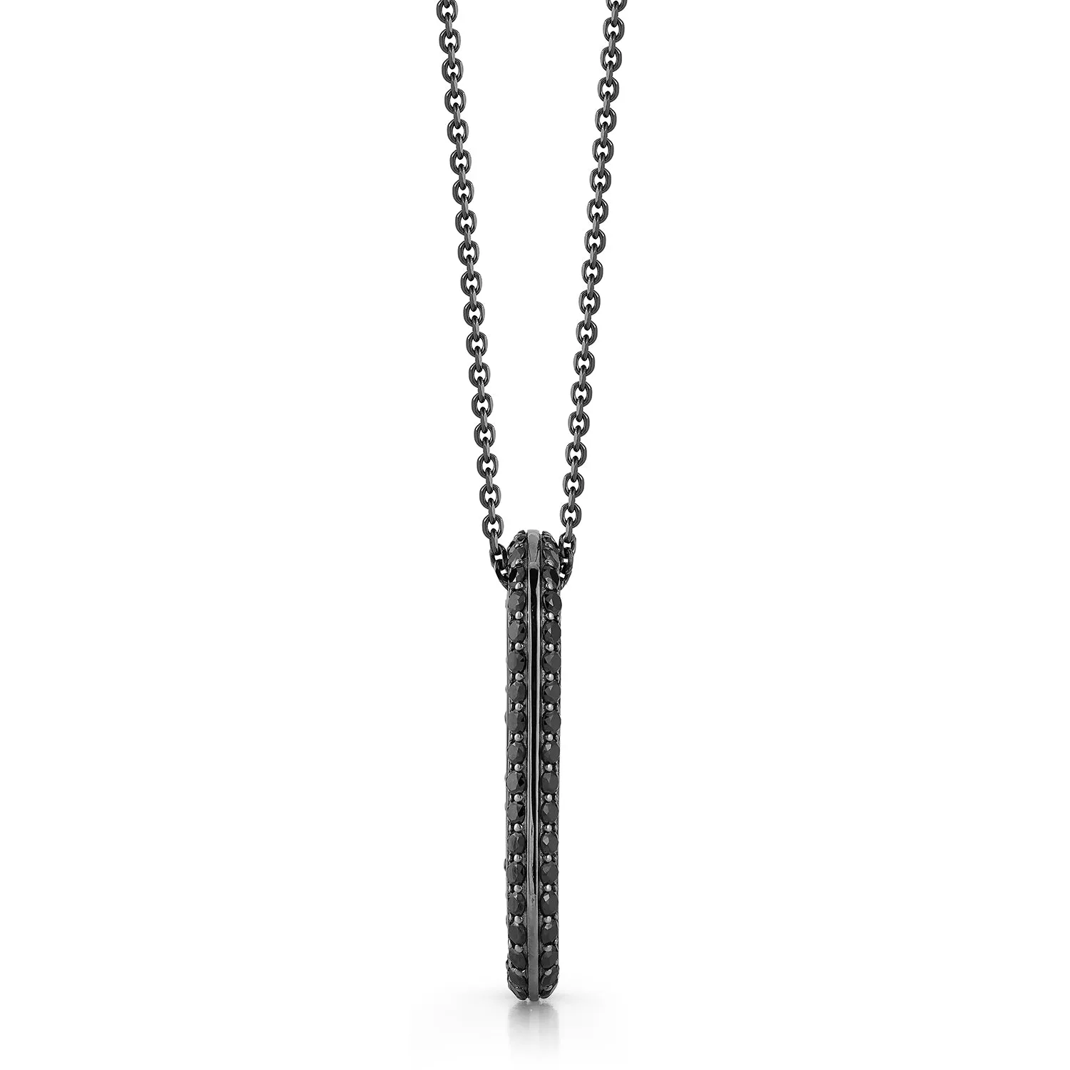 SAXON 18K BLACK GOLD AND BLACK DIAMOND JUMBO LINK NECKLACE