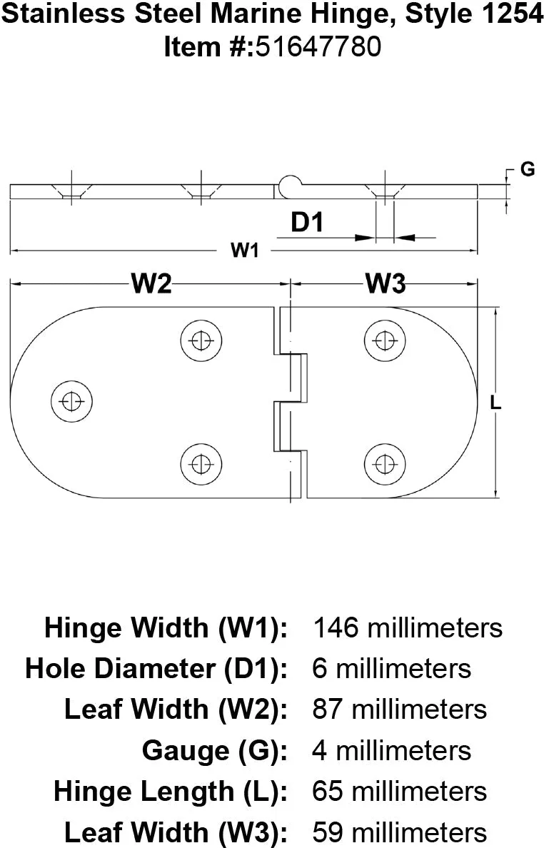 Style 1254 Hinge