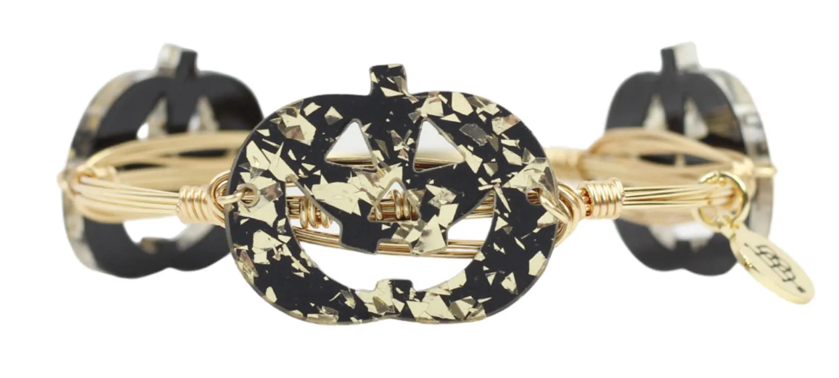 The Jack-O-Lantern Bangle Bracelet - Black & Gold