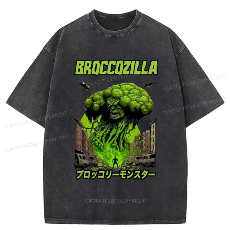 Tokyo-Tiger Broccozilla Monster Washed T-Shirt