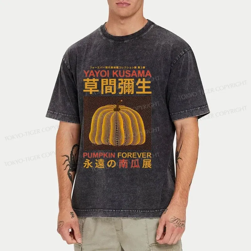 Tokyo-Tiger Forever Pumpkin Exhibition Japanese Washed T-Shirt