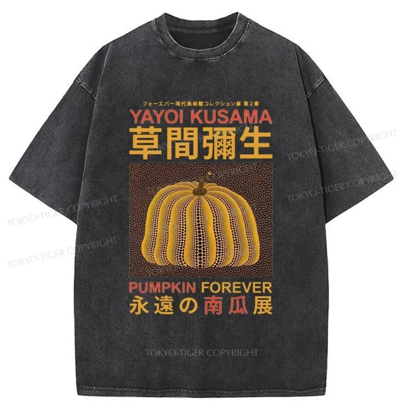 Tokyo-Tiger Forever Pumpkin Exhibition Japanese Washed T-Shirt