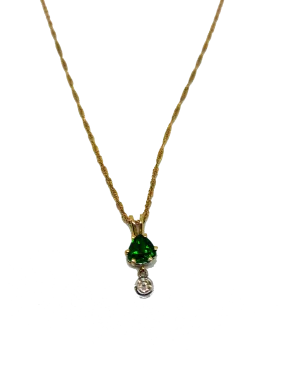 Tsavorite Garnet & Diamond Necklace