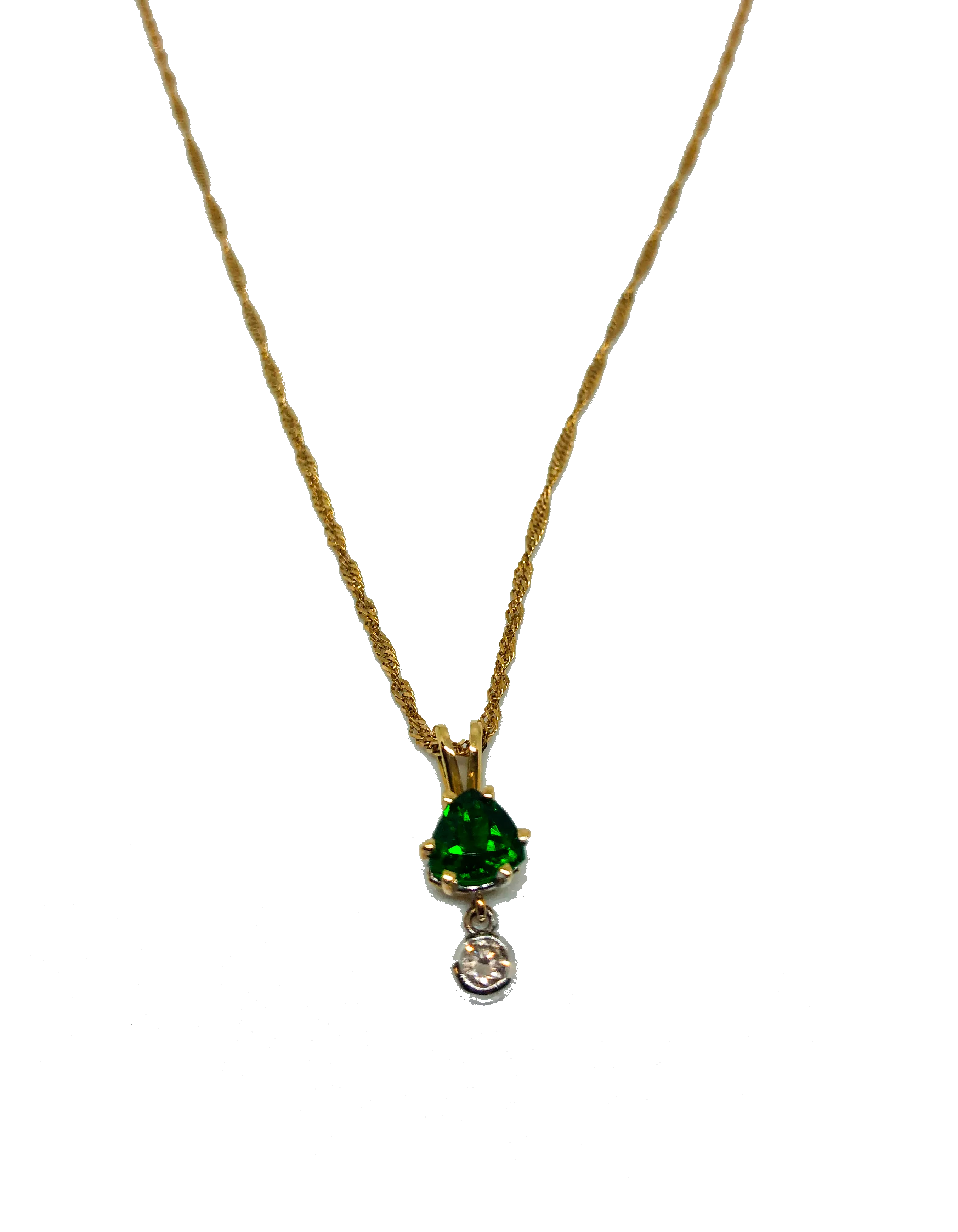 Tsavorite Garnet & Diamond Necklace