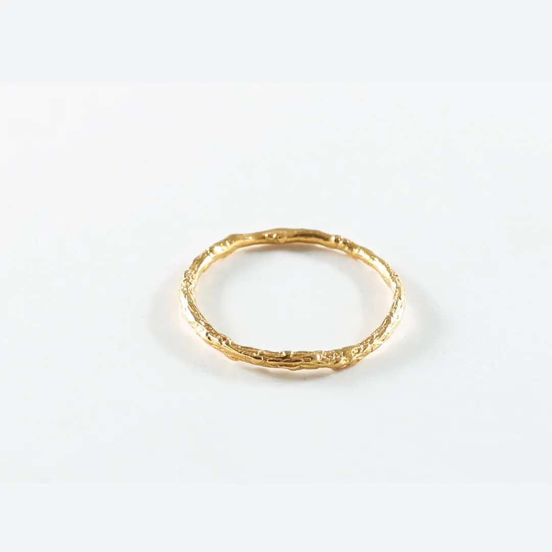 Twig band - ring - silver 925 - gold plated