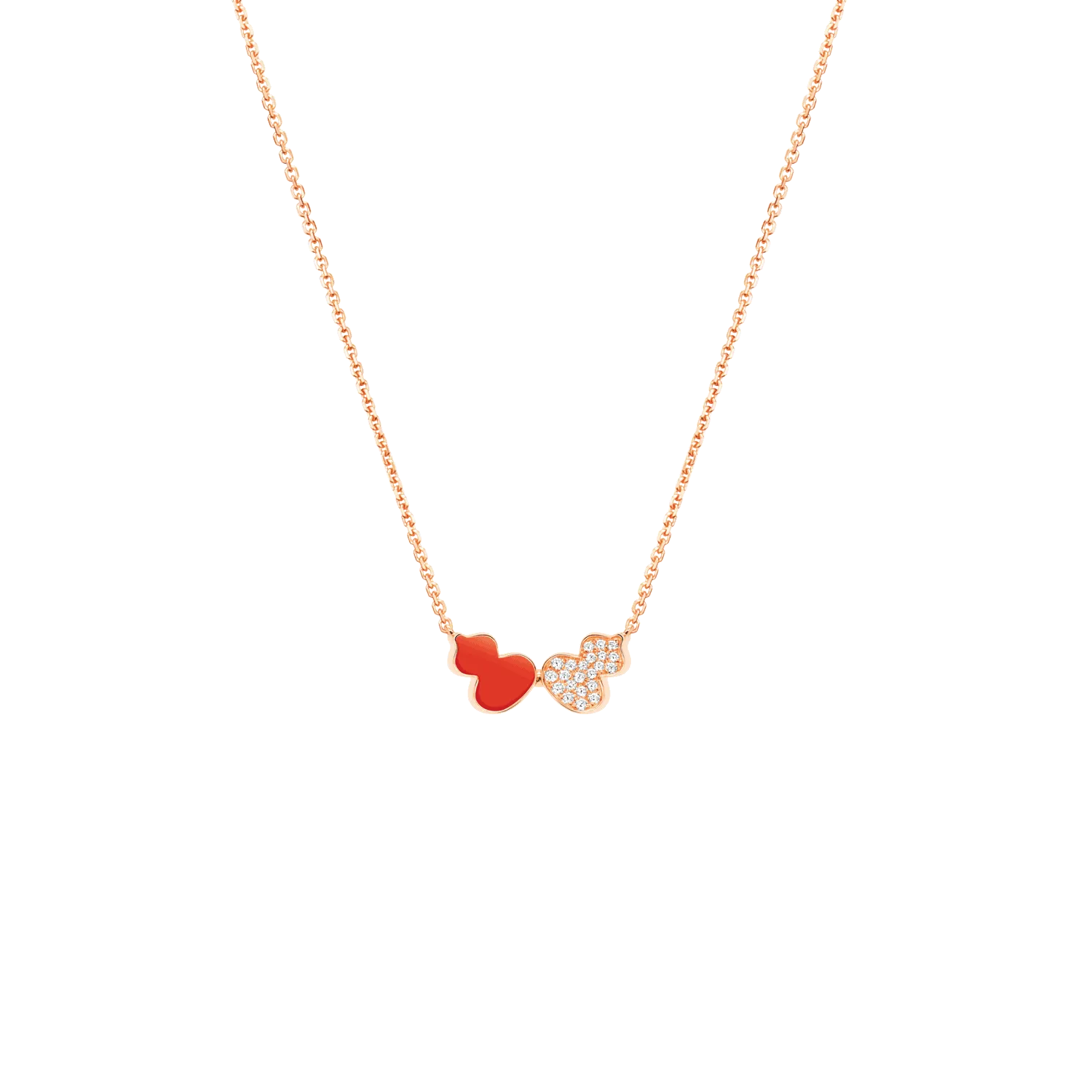 Wulu necklace in 18K rose gold with diamonds and HyCeram®