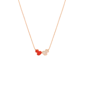 Wulu necklace in 18K rose gold with diamonds and HyCeram®